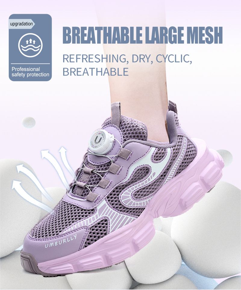 New Women's 4.0 European Standard Kevlar Midsole Safety With Rotating Buttons, Smashing And Anti Stabbing Work Shoes_voghion.com