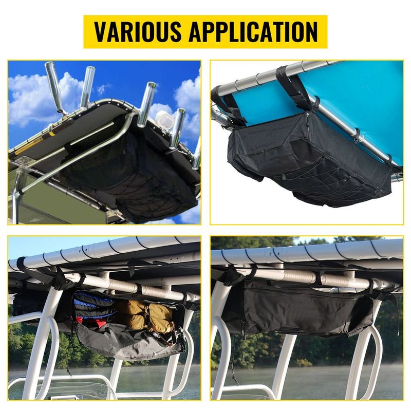 VEVOR T-Top Storage Bag, For 4 Type II Life Jackets, W/ A Boat Trash Bag, 600D Oxford Fabric Life Vests Storage Bag For Most T-Top Boats, Bimini Tops And Pontoon Tops (Life Jackets Not Included)_voghion.com