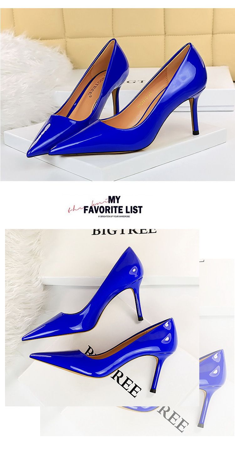 BIGTREE Shoes Glossy Patent Leather Women's Pumps Professional OL High Heels Stiletto Ladies Shoes Plus Size 43 All-match Heels_voghion.com