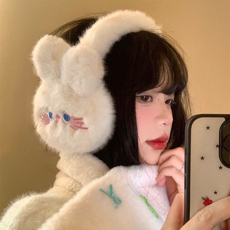 Cat Plush Earmuffs Women's Winter Plush Thickened Warm Earmuffs Riding Warm Ear Wrap Ear Cover Ear Warm_voghion.com