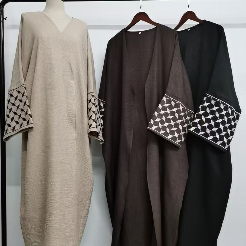 Damenbekleidung Dubai Stickerei Elegantes Kleid_voghion.com
