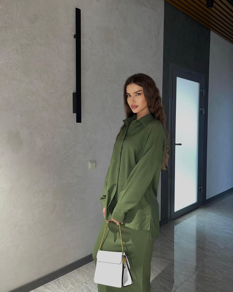 Women's Clothing new Middle Eastern Muslim women's loose long-sleeved shirt casual two-piece set_voghion.com