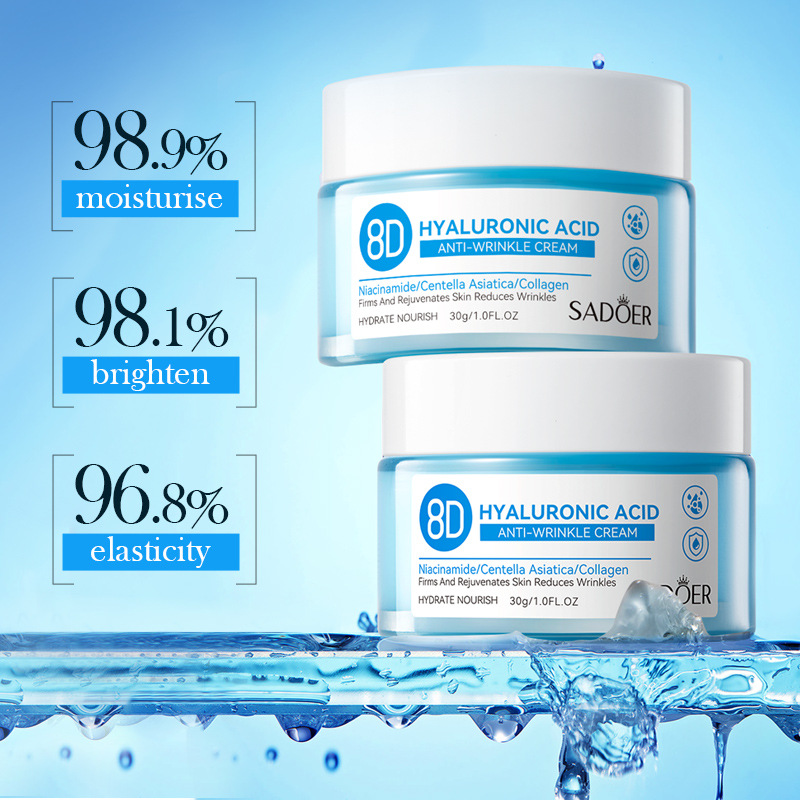 Todos os Inglês SADOER8D Ácido Hialurônico Antirrugas Hidratante e Nutritivo Creme facial Hidratante e Rejuvenescedor_voghion.com