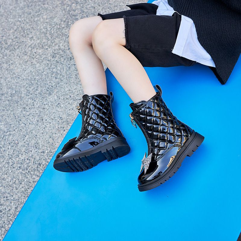Martin 2025 Automne Hiver Nouvelle Mode Enfants Simple Petites Filles Style Britannique Princesse Bottes Courtes_voghion.com