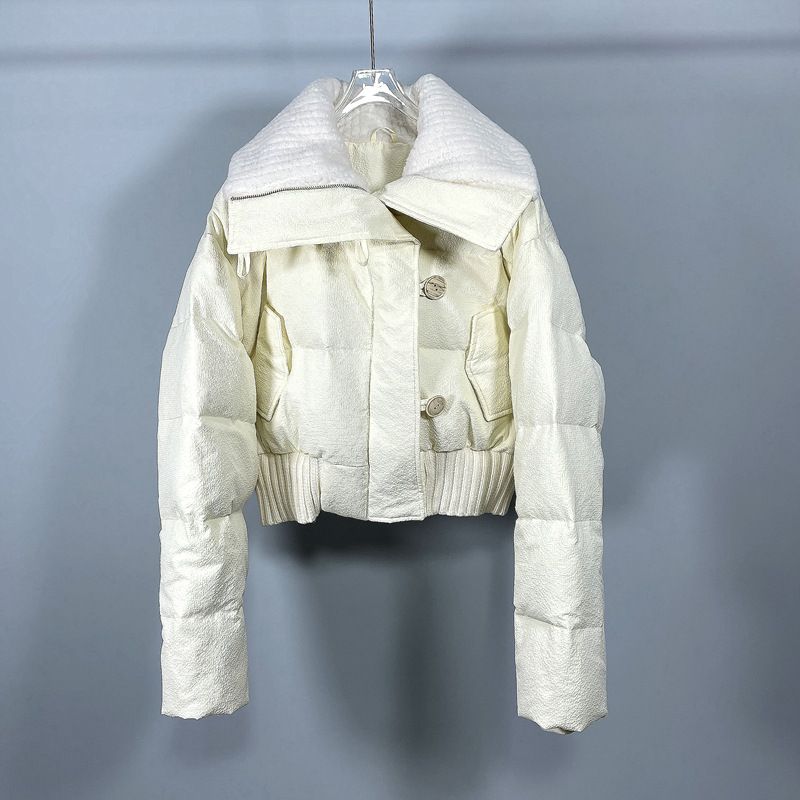 Giacca oversize in cotone in stile coreano per donna: adatta all'inverno, vestibilità ampia, cappotto corto alla moda_voghion.com