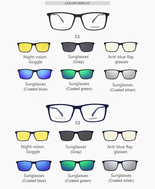 3174 Magnet Sunglasses Clip Mirrored Clip on Magnetic Sunglasses Clip on Glasses Men Polarized Clip Custom Prescription Myopia_voghion.com