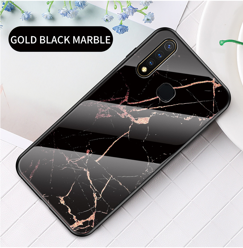For VIVO Y97 Y93 Y95 Y81 Phone case Luxury Marble Glass Soft Silicone Frame Hard Cover For Y71 Y70S_voghion.com