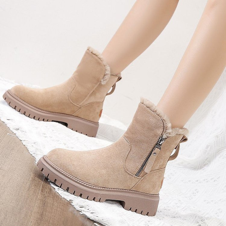 Chaussures femme cachemire bottes chaudes chaussures coton épais bottes de neige_voghion.com