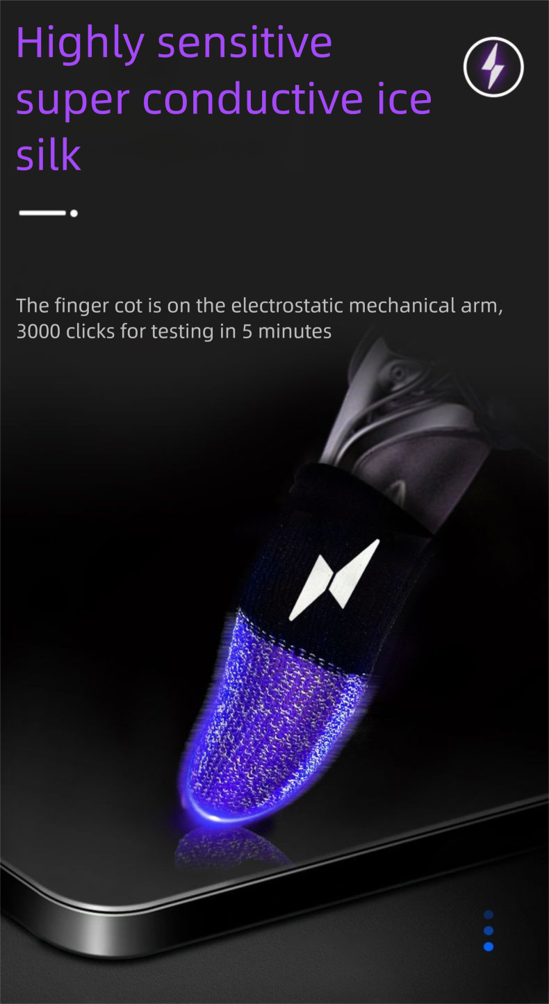 New Gaming Finger Sleeves King Of Mobile Games Sweatproof Non-slip Continuous Touch PUBG Artifact Flash Thunder Purple_voghion.com