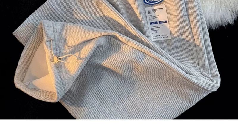 Jogginghose mit Waffelstrick für Herren – lässige Jogginghose mit geradem Bein für Teenager, weiches und atmungsaktives Polyester, elastischer Bund, einfarbig_voghion.com