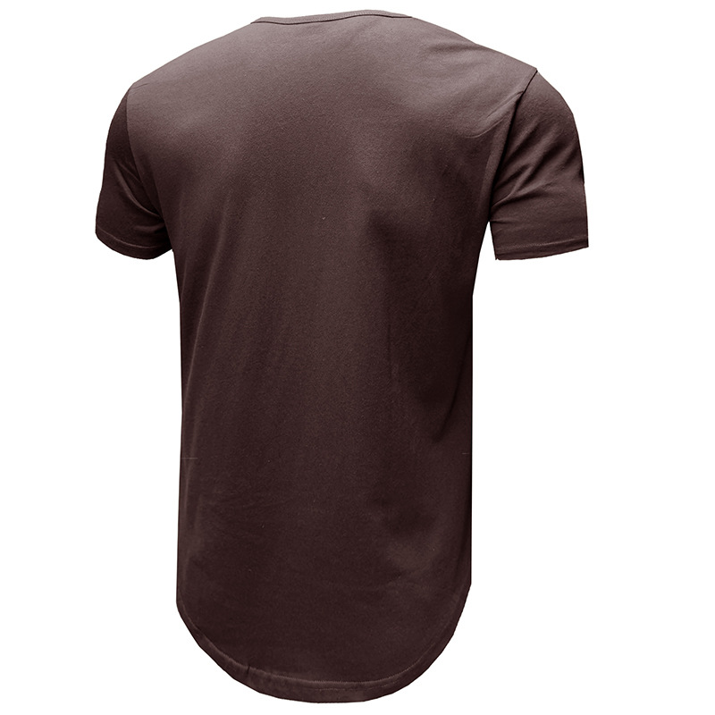 Herrenbekleidung Top Herren Slim Solid Color T-Shirt mit Rundhalsausschnitt, zerrissenes Kurzarm-T-Shirt für Herren_voghion.com