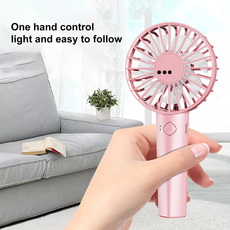 Ruixingst 1 Set, 600 mAh, Mini-Ventilator mit 3 Geschwindigkeiten, 7 Flügeln, abnehmbarer Basis, starker Wind, batteriebetrieben, wiederaufladbar, Mini-Taschen-Handventilator für Wohnheim_voghion.com