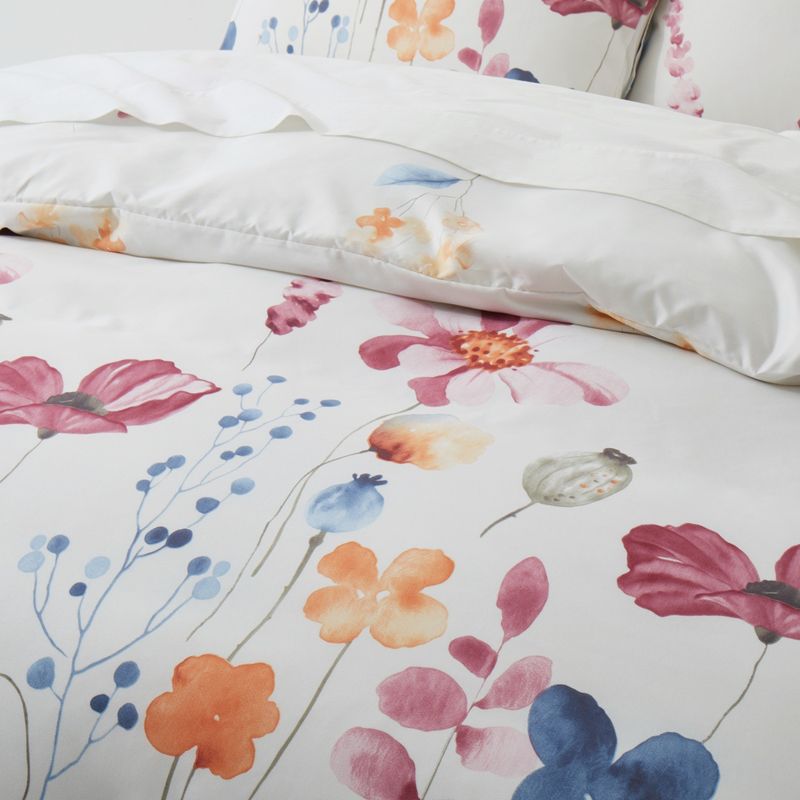 Soft Fiber Multi Color Floral Quilt Cover Plant Garden Three Piece Bedding Set_voghion.com