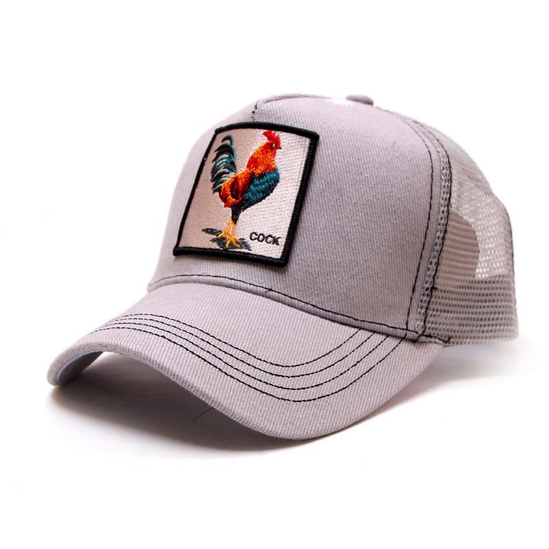 Unisex vintage bomuldsbroderi dyrebaseballkasket Nethætte andehætte Truckerkasket Kylling_voghion.com