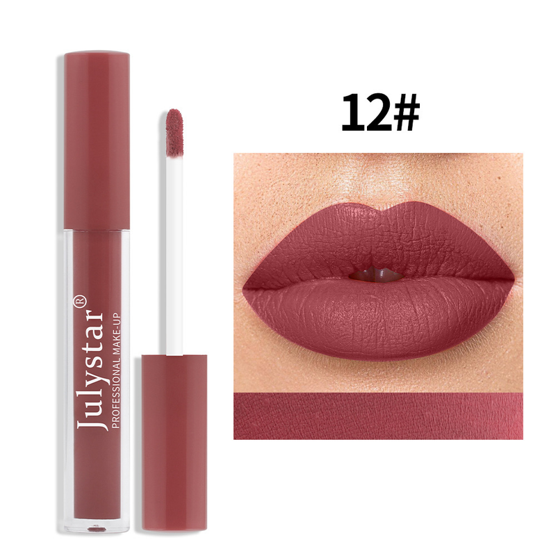 Makeup lipstick for women, long-lasting, fading, non stick to cups, bare color, matte finish, fine tube lip gloss_voghion.com