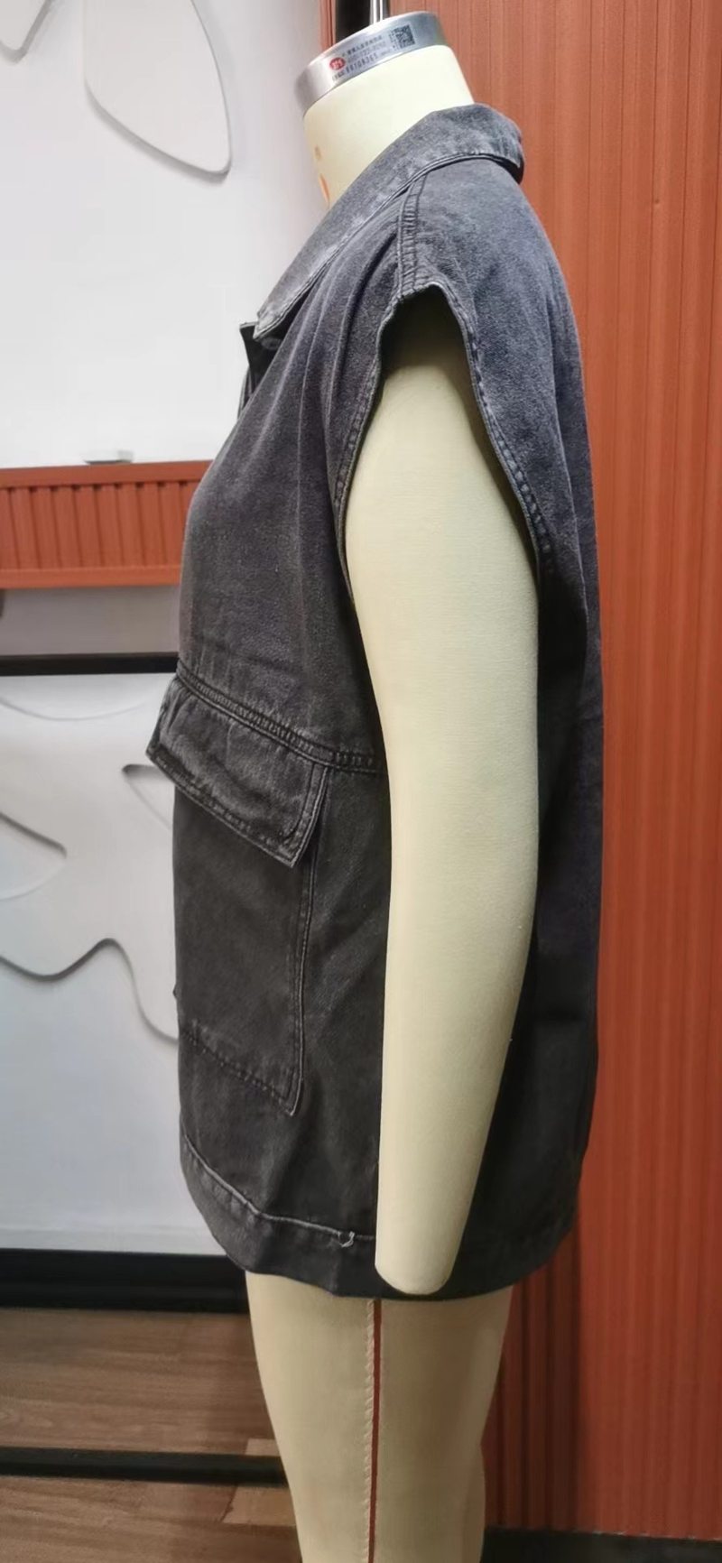 gilet in denim canotta spalla gilet senza maniche in denim di tendenza della moda femminile_voghion.com
