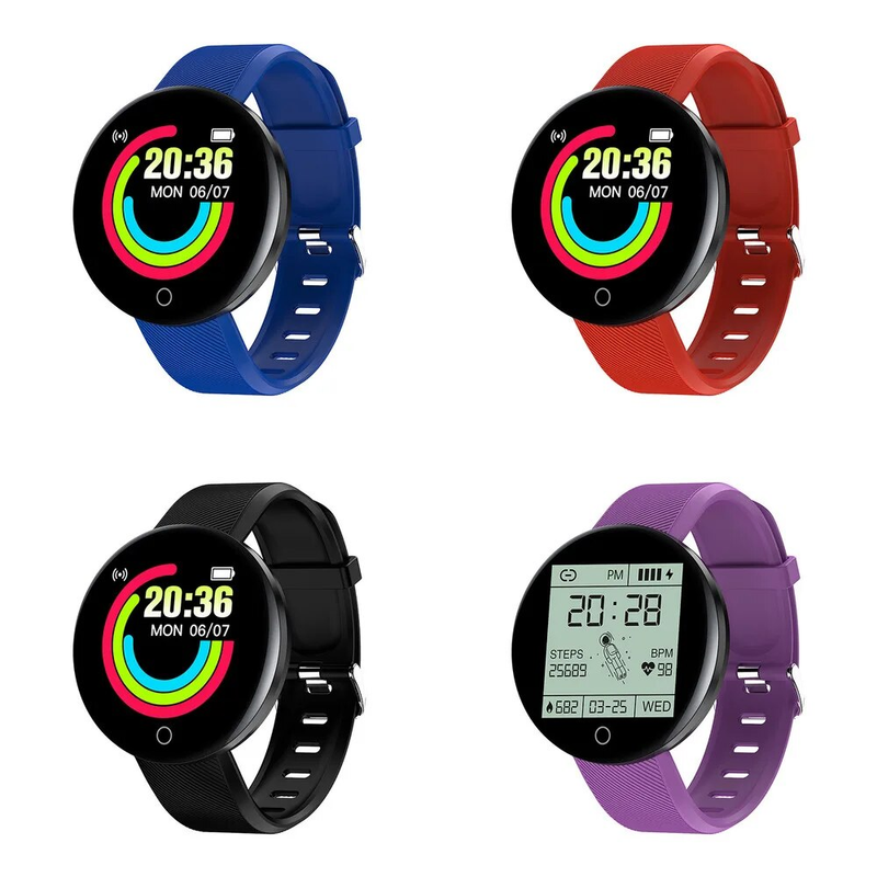 D18s Smartwatch Colore 1.44 Schermo Rotondo Frequenza Cardiaca, Pressione Sanguigna, Monitoraggio del Sonno, Movimento del Passo D18 Braccialetto Intelligente_voghion.com