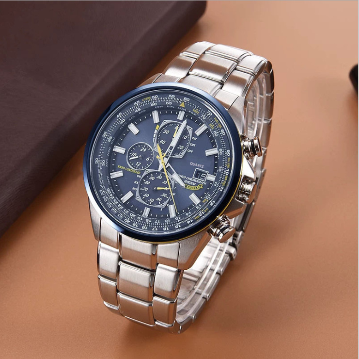 High-end Men's Multi-functional Six-pin Steel Belt Belt Watch Quartz Watch_voghion.com