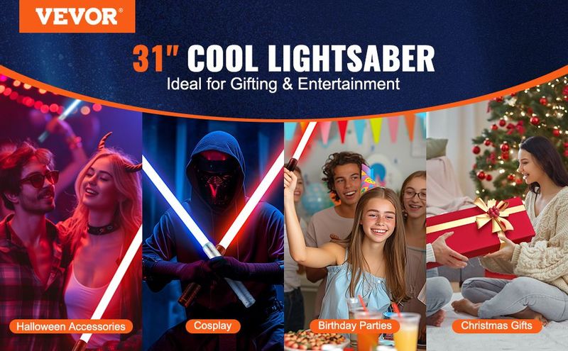 Lightsaber 2 Pack 7 RGB Colors Rechargeable Dueling Light Saber_voghion.com