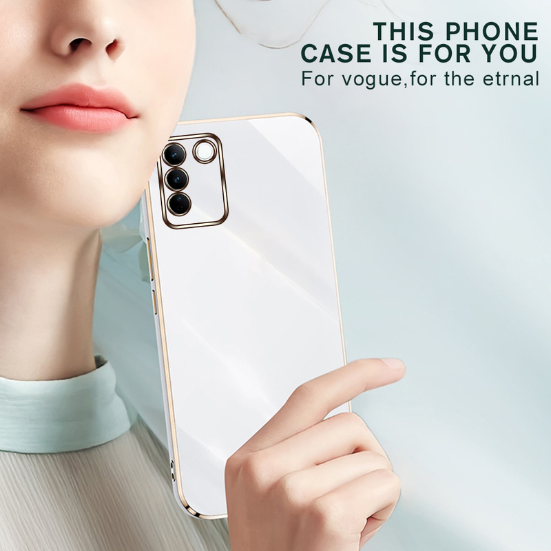 Platz Überzug Rahmen Silikon Fall Für Vivo V27 Pro Telefon Abdeckung Capas VivoV27 V 27 27V V27Pro 5G Kamera schutz Stoßstange Fundas_voghion.com