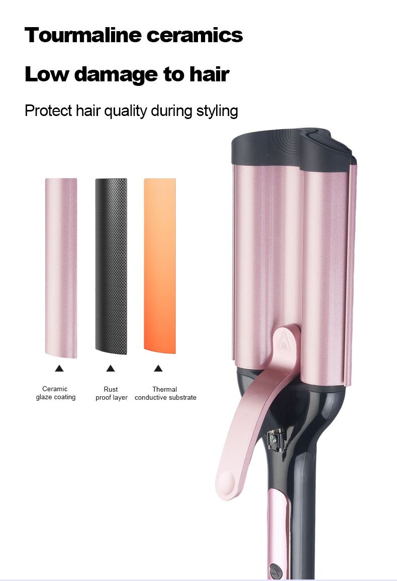 3-in-1-Eier-Lockenstab-Set: 3-facher Wasserwellen-Crimper für kleine und große Locken, professionelles Haarstyling-Tool_voghion.com