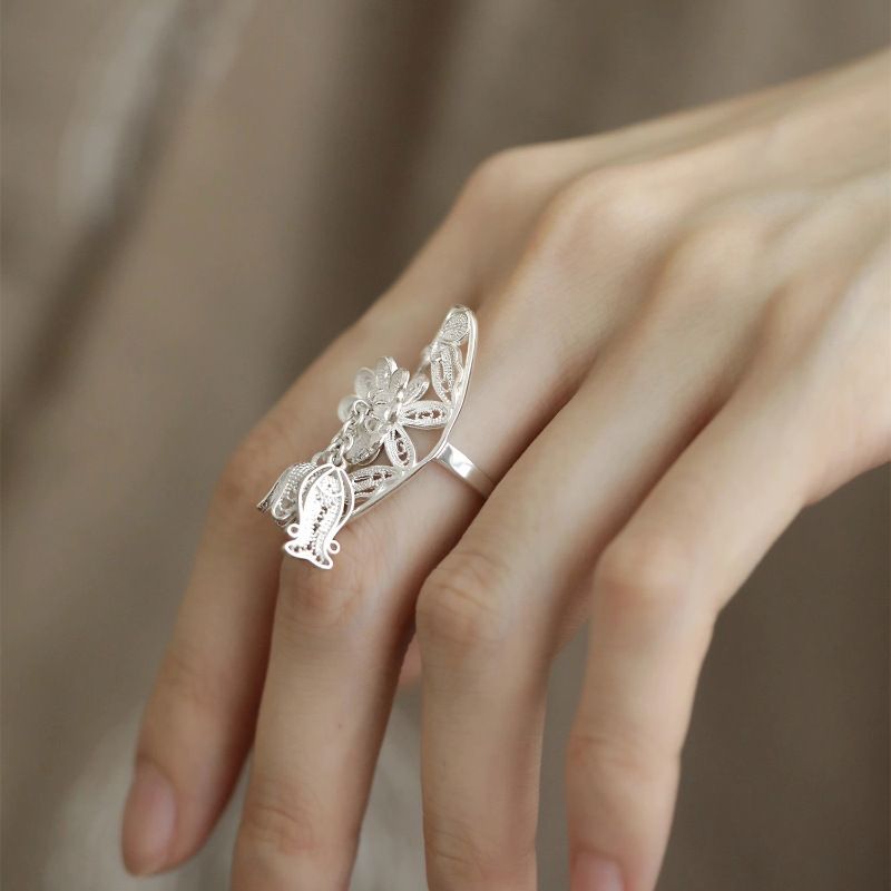 Vendite calde Catena con anello con nappa retrò da donna, abito da sera in acciaio inossidabile_voghion.com