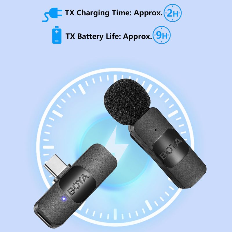 BOYA BY-V Professional Wireless Lavalier Mini Microphone for iPhone iPad Android Live Broadcast Gaming Recording_voghion.com