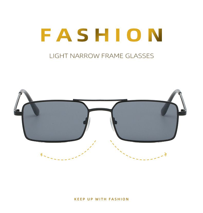 Dupla gerendás, négyzet alakú fém napszemüveg, divatos, minden egyezésű személyiségű napszemüveg férfiaknak és nőknek_voghion.com