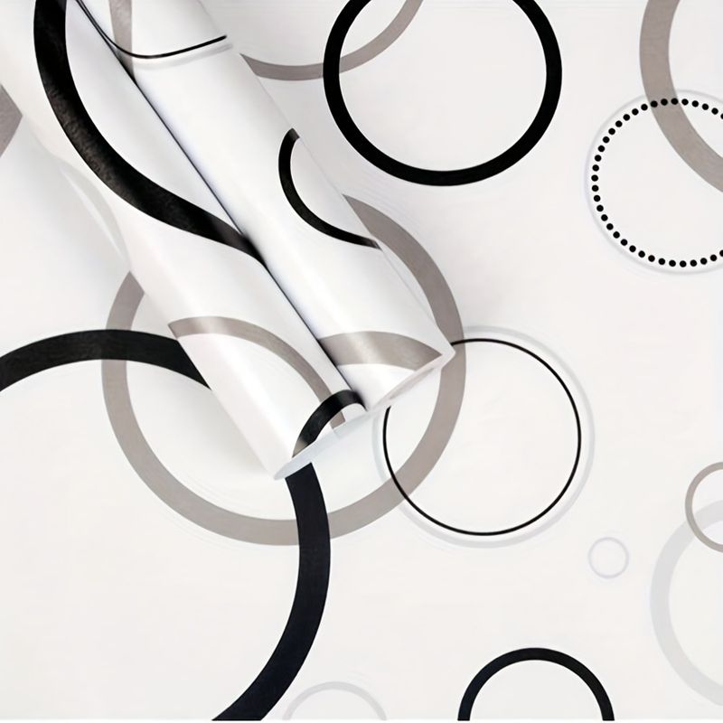 New Black And White Circle Bedroom Living Room Removable Decorative Waterproof Self-adhesive Wallpaper_voghion.com