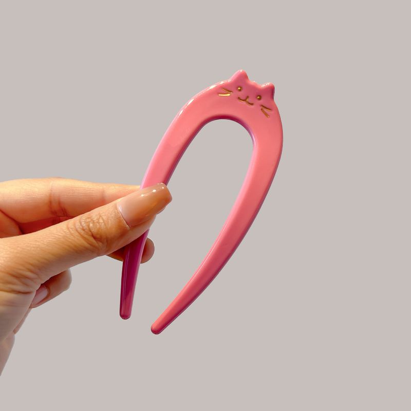 Neue chinesische U-förmige Katzenhaarnadel weiblich 2025 Neue Kugelkopfstecker Kamm Haarnadel Hinterkopf Haarnadel Kopfbedeckung Haarnadel_voghion.com