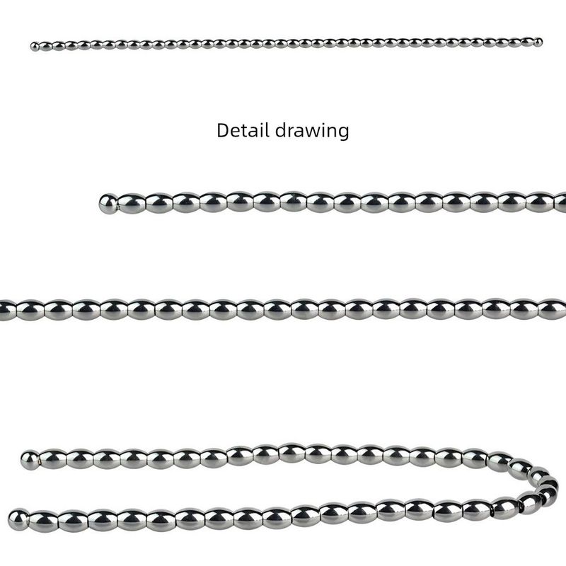 Dispositivo di masturbazione per espansione uretrale con perline in acciaio inossidabile a doppia testa, lungo 32 cm_voghion.com