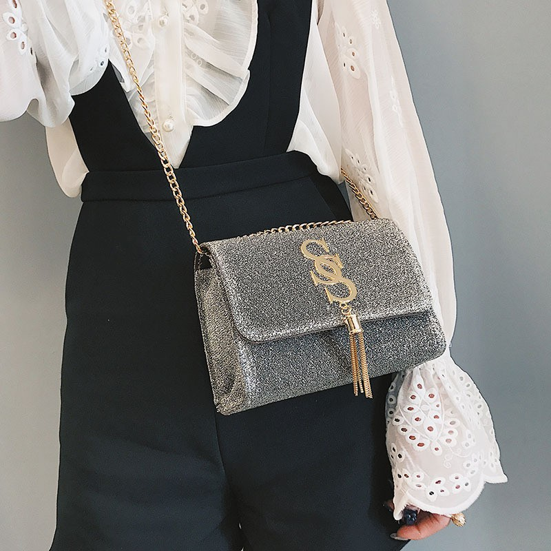 2023 Summer New Trendy Korean Style Women's Fashion Double S Crossbody Chain Shoulder Bag_voghion.com