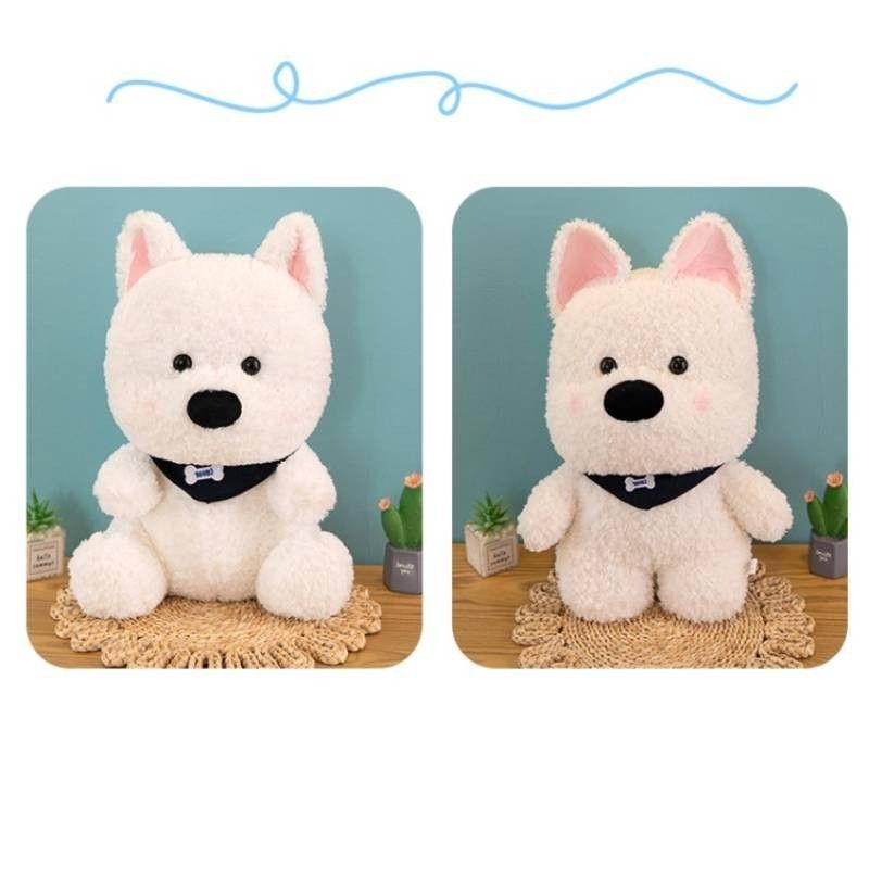 Schal Hund Weiß Entzückendes Plüschtier Weiches Stofftier für Geschenke Anlässe Und_voghion.com