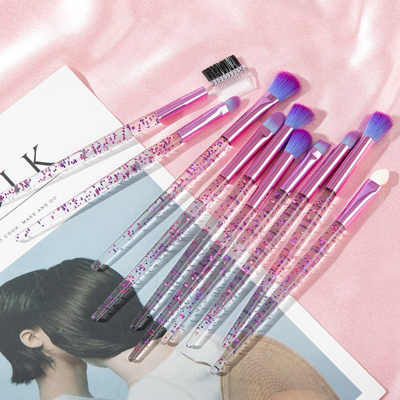 Glitter 10pcs Lovely Pink Unicorn Eye Brushes Set Eyeliner Eyebrow Eyeshadow Makeup Brushes Set Cosmetic Beauty maquiagem Tools_voghion.com