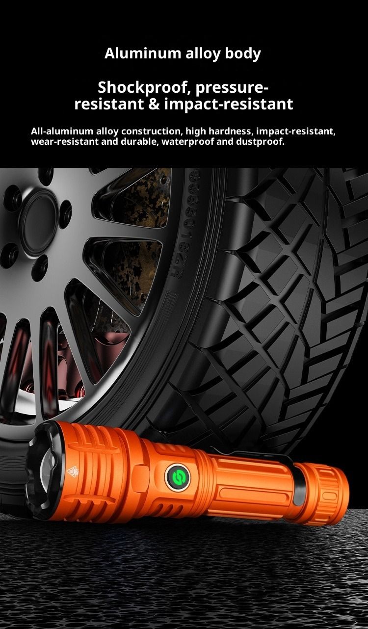 Cross-border New White Laser Ultra-bright Strong Light LED Lighting Flashlight Zoom Charging Outdoor Long-range High Power_voghion.com
