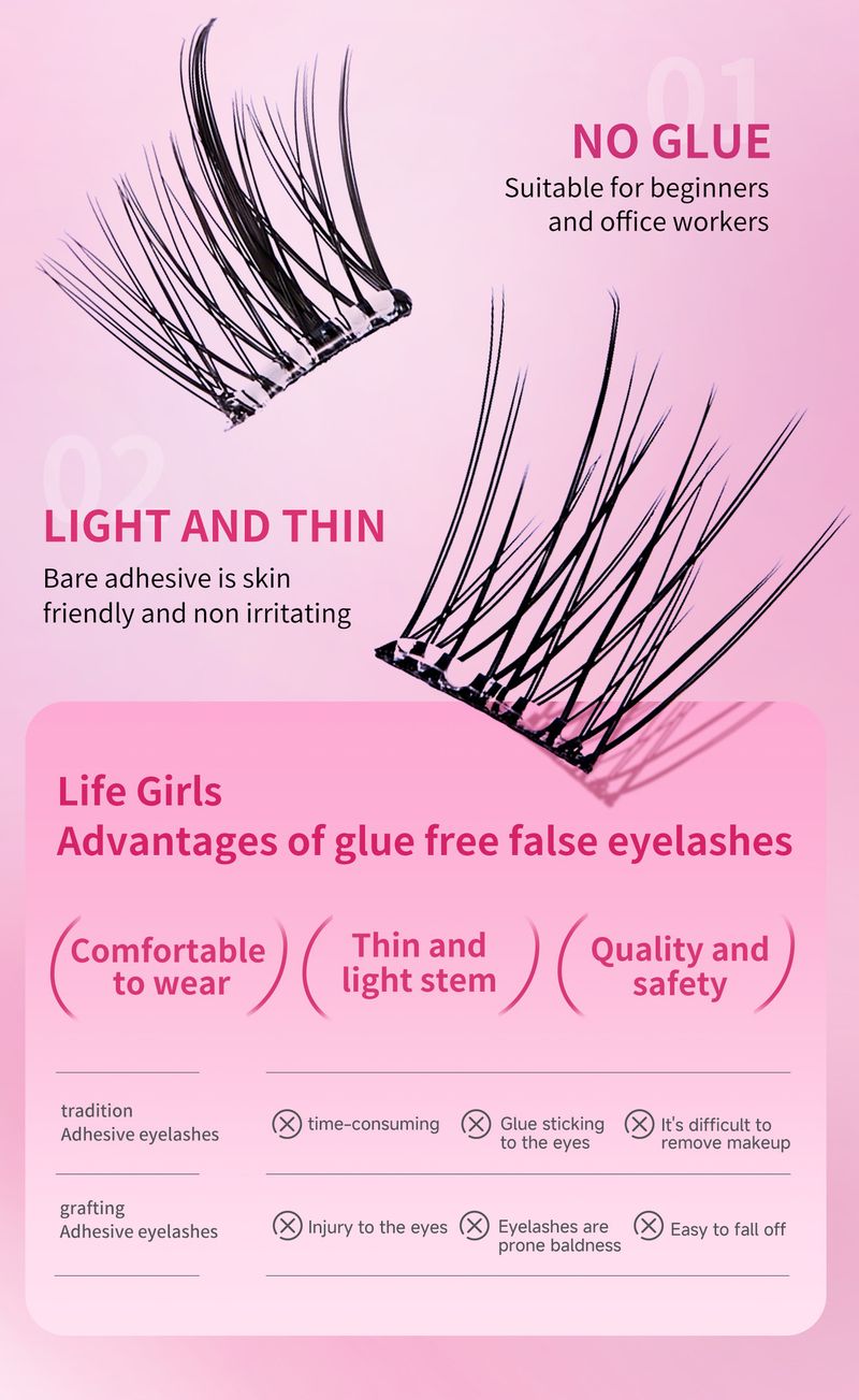 Eyelashes Set False Eyelashes False Eyelashes Glue Free Self Adhesive Sunflower Natural Simulation Makeup_voghion.com