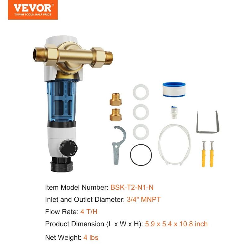 Filter 3 Water House Spin Filter H Water 4 4 Rate High Whole Well Micron Whole MNPT Down Filt For Flow 40 House T Sediment For_voghion.com