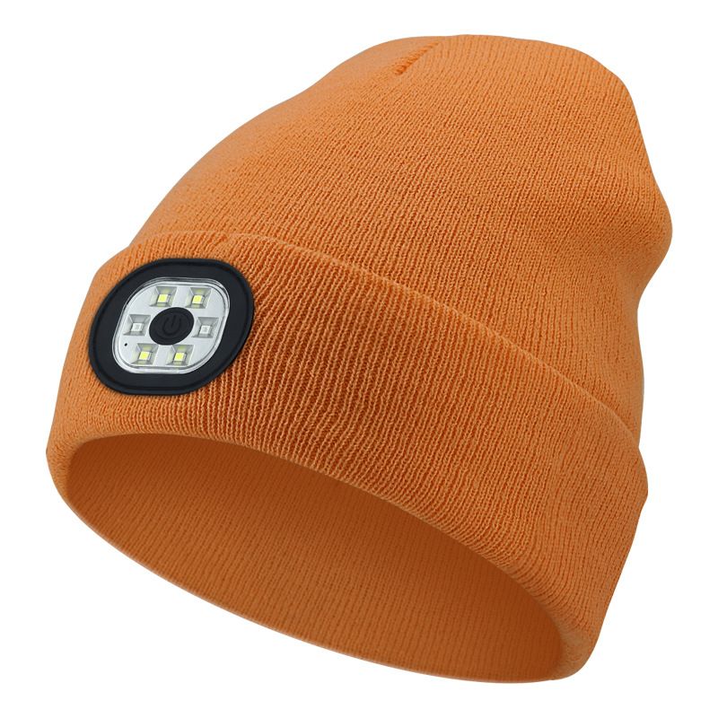 Unisex Rechargeable six-light beaded LED light-emitting knitted hat_voghion.com
