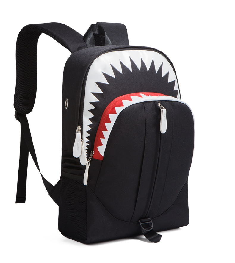 Batoh Nightglow pro muže s velkými ústy, žraločí USB funkce, studentský batoh, personalizovaný moderní styl, Guangzhou_voghion.com