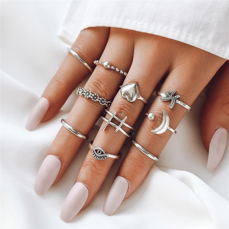 Retro Punk Animal Devil's Eye Heart Shape Alloy Plating Hollow Out Inlay Artificial Gemstones Artificial Diamond Opal Gold Plated Silver Plated Women's Open Ring Rings_voghion.com