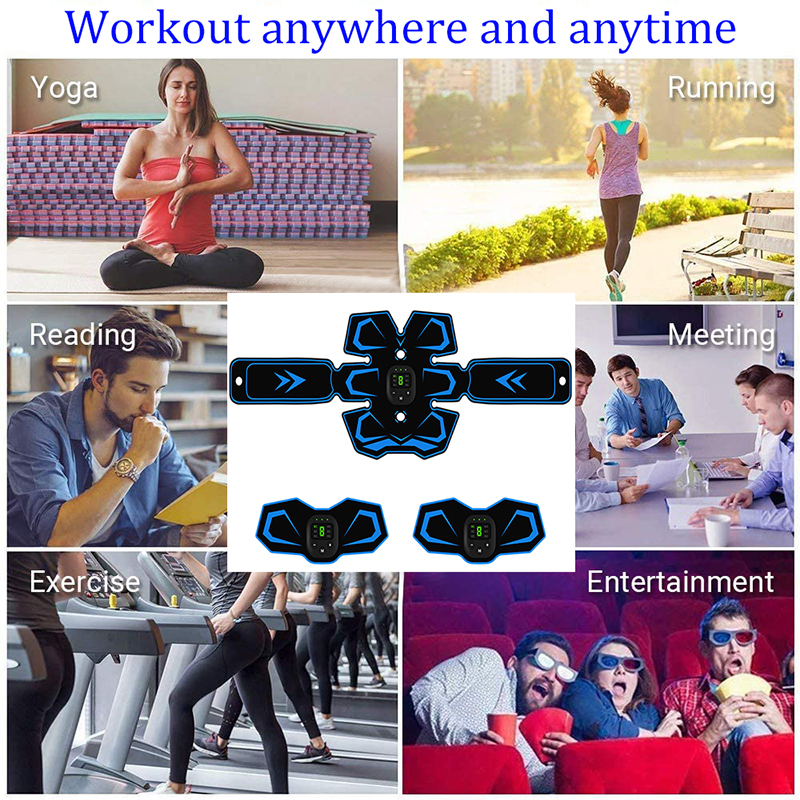 EMS Elektrischer intelligenter Muskelstimulator Fiess Trainer Bauchmuskeltraining Gewichtsverlust Aufkleber Körperabnehmen M 70% Rabatt_voghion.com