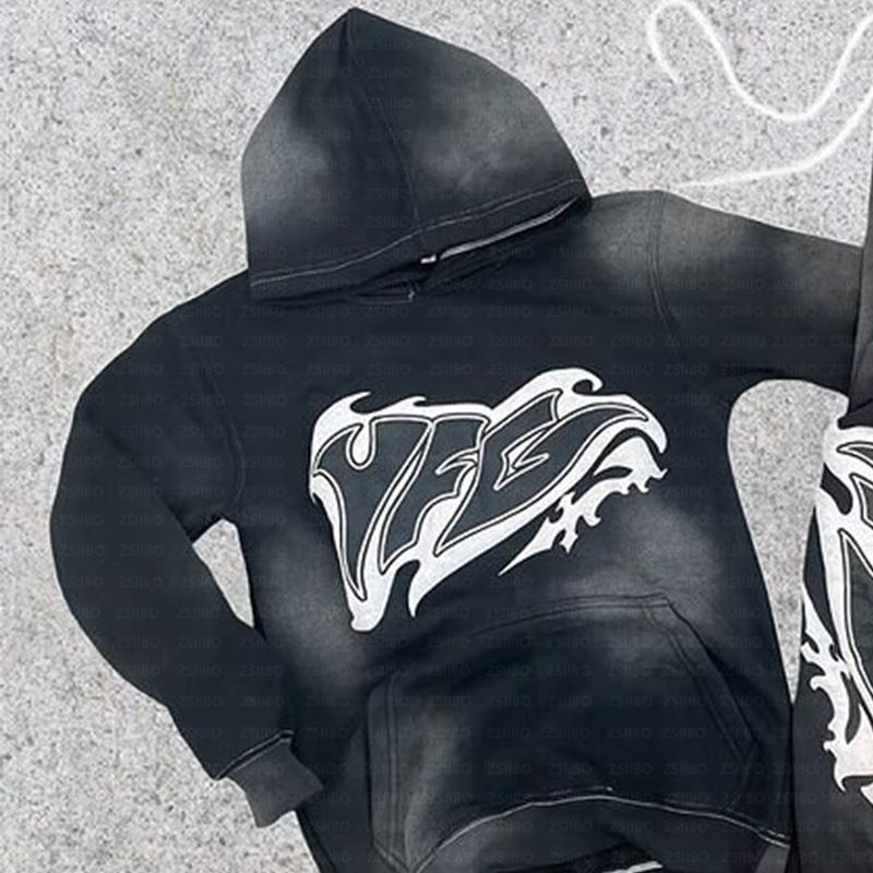 Ensemble sweat à capuche rétro Y2K – Sweat à capuche et pantalon de survêtement d'inspiration vintage avec imprimé personnalisé_voghion.com
