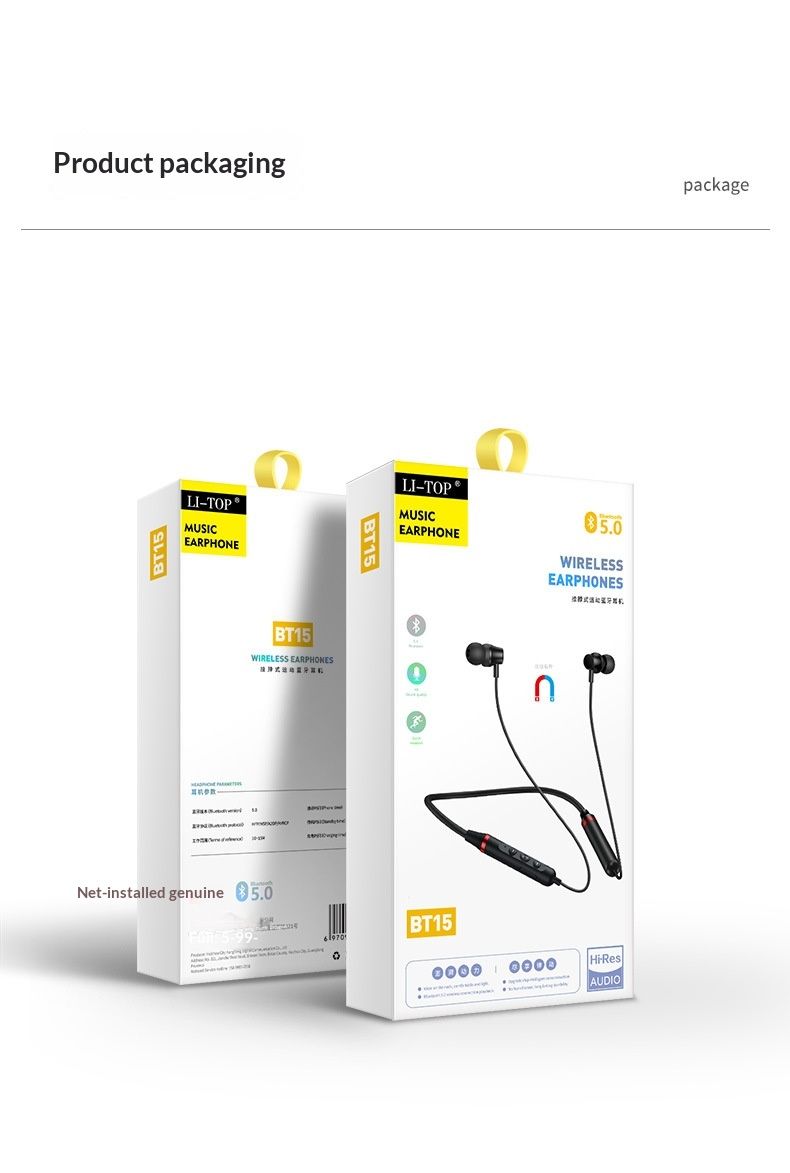 Słuchawki douszne NeoGear z silikonową opaską na szyję, podwójne słuchawki do biegania, długa żywotność baterii, muzyka, połączenia, inteligentny Bluetooth_voghion.com