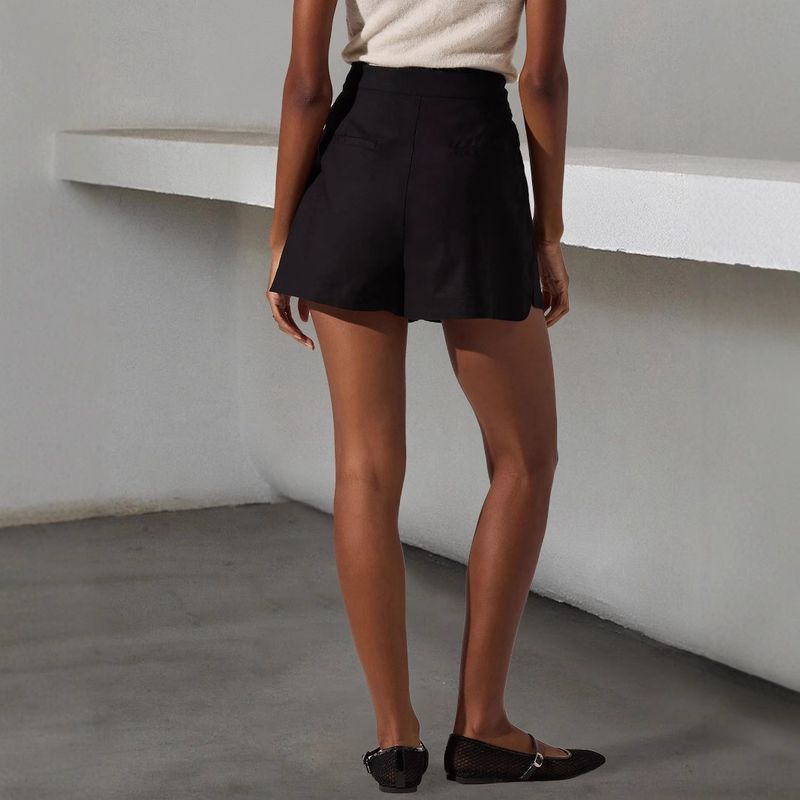 2025s Women's High-Waisted Slimming Casual Shorts With Breathable Pocket And Wide Legs_voghion.com