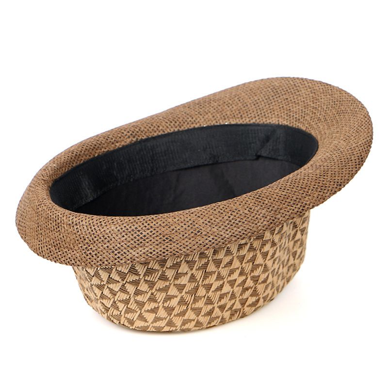 Vendita calda Cappelli da sole da spiaggia per uomo britannico Cappelli estivi da cowboy Fedora Retro Jazz Cappello traspirante in paglia Cappelli da esterno Panama Uomo Gentiluomo_voghion.com