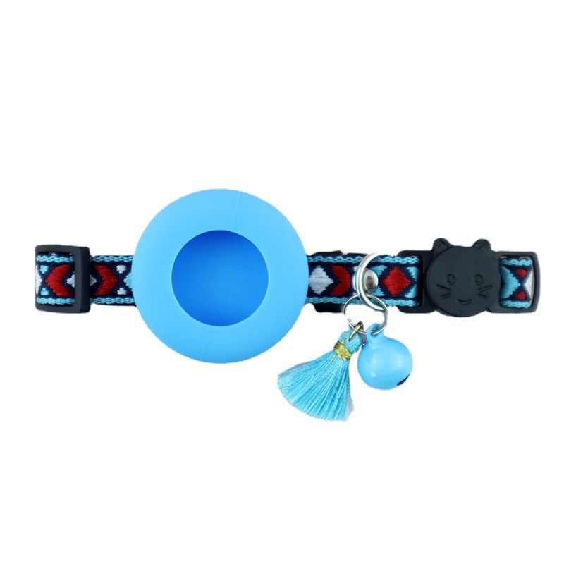 Localizzatore protettivo Airtag Special GPS Custodia in silicone e pelle Collare per animali domestici Copricollo_voghion.com