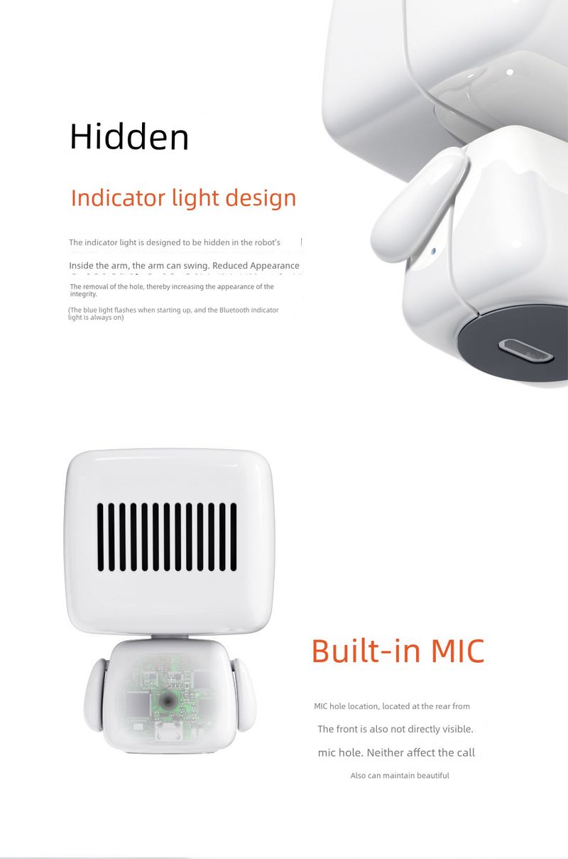 Difuzor portabil Sier Mini Robot Bluetooth, cadou de ziua de naștere pentru băieți și fete_voghion.com