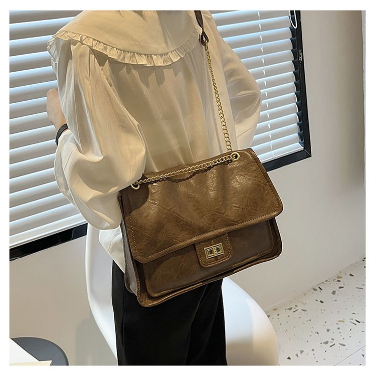 Borsa a tracolla versatile con catena, borsa tote da donna, stile retrò, grande capacità_voghion.com