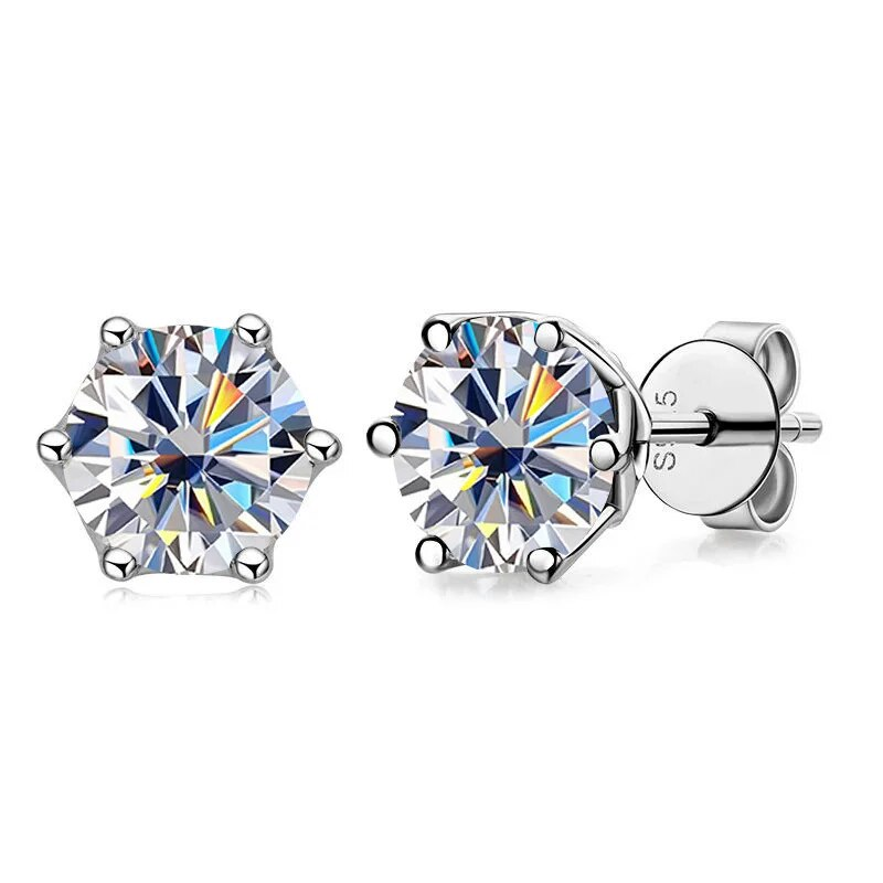 Tancise Real 1 CT D -väriset moissanite-nappikorvakorut naisille Laadukkaat Sterg Sier Sparkg -hääkorut_voghion.com