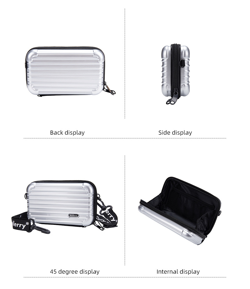 Baellerry jauna sieviešu uzglabāšanas soma ar cietu apvalku, svītraina PC plecu soma ar mini kosmētikas somiņu, sieviešu_voghion.com